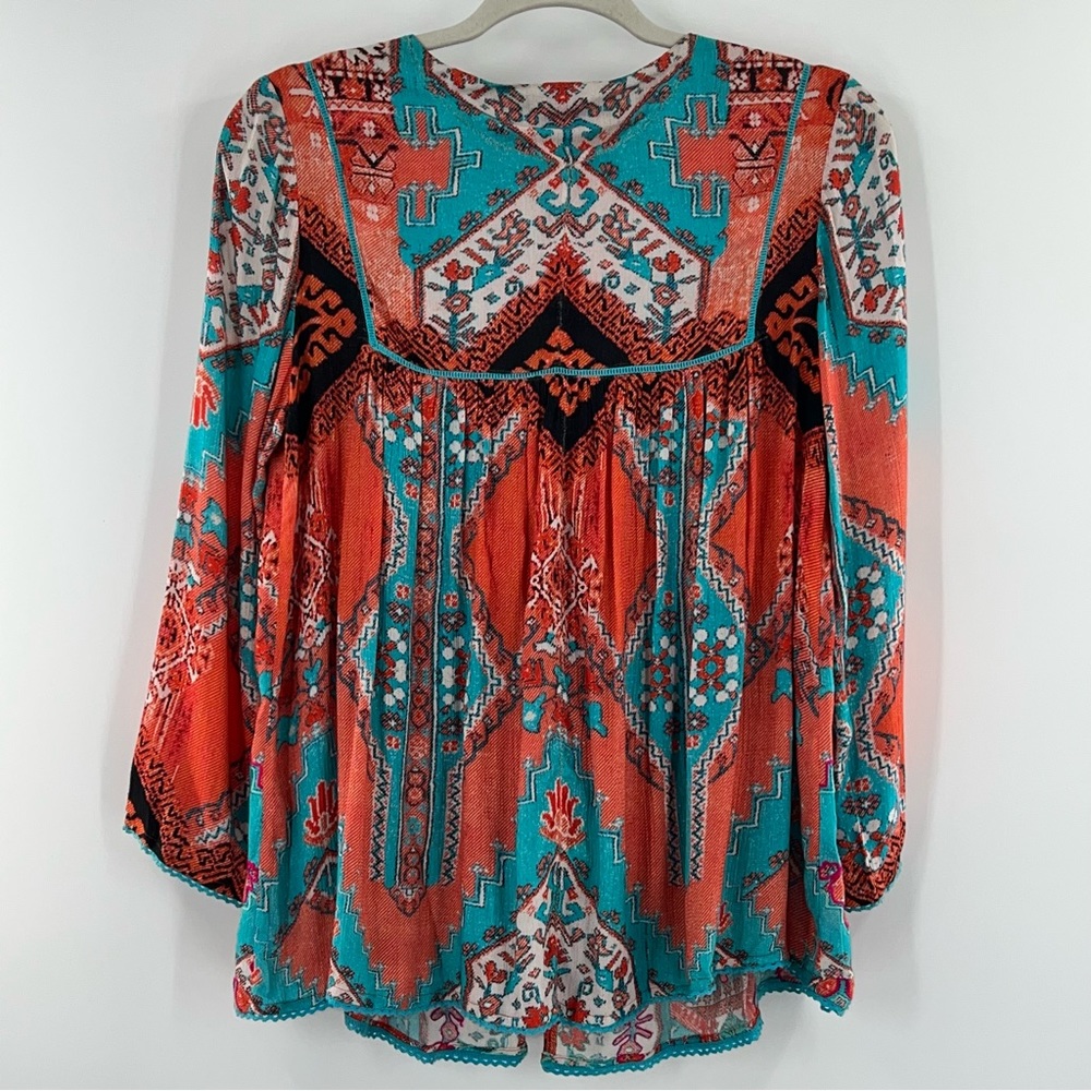 Hemant and Nandita Embroidered Cotton Cape Top size Small - Picture 2 of 7